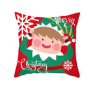 Axyaa Christmas Elk Santa Claus Cushion Cover Home Decor Square