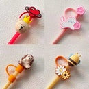 Axyaa Silicone Cartoon Straw Cover Cap, Cute & Heat-resistant Drinking Accessory