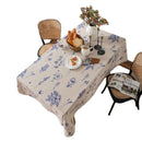 Axya Blue Flower Print Table Cloth Set with Matching Pillowcase