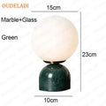 Axyaa Black Iron Glass Ball Table Lamps - Nordic Bedroom Lighting