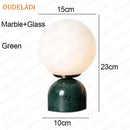 Axyaa Black Iron Glass Ball Table Lamps - Nordic Bedroom Lighting