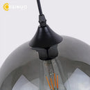 Axyaa Nordic Glass Bubble Pendant Light - Retro Industrial E27 Lamp for Home, Kitchen, Cafe