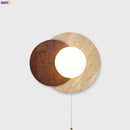 Axyaa Vintage Wabi Sabi LED Wall Lamp with Pull Chain Switch for Living Room and Bedroom
