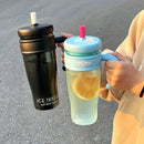Axyaa 1100ML Straw Cup with Handle, Portable Leak-proof Water Bottle, Large Capacity