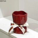 Axyaa Ceramic Flower Bouquet Vase Desk Decoration for Room Aesthetic Decor