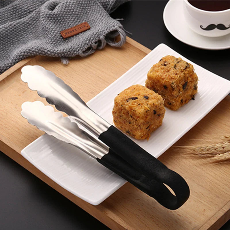 Axyaa Stainless Steel Food Tongs with Anti-Scald Handle