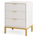 Axyaa 3-Drawer Modern Nightstand - Contemporary Bedside Table with Storage