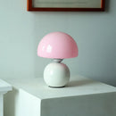 Glass Cream Mushroom LED Desk Lamp for Modern Minimalist Bedroom by Axyaa
