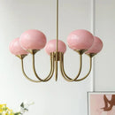 Nordic Pink Glass Pendant Light by Axyaa: Bauhaus Design Hanging Chandelier for Restaurant & Living Room