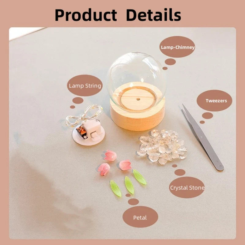Axyaa Tulip Night Light DIY Kit: Romantic LED Flower Ambient Light Material Package