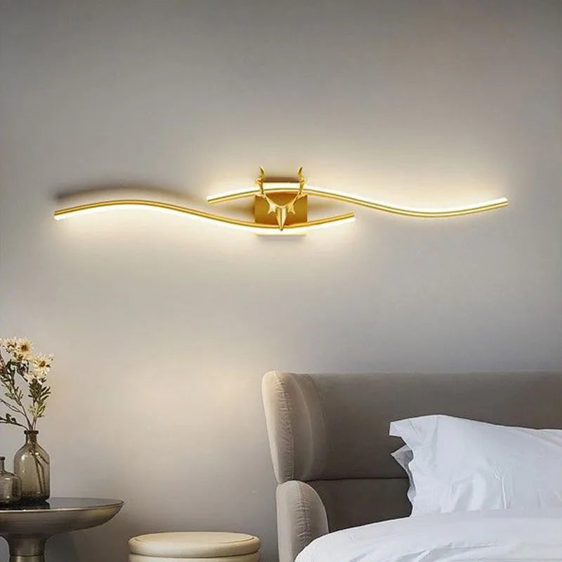 Axya Antler LED Wall Lamp in Black Gold for Stylish Indoor Decor