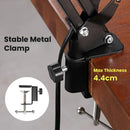 Axyaa Foldable LED Desk Lamp with Clamp, Telescopic Swing Arm for Reading and Study