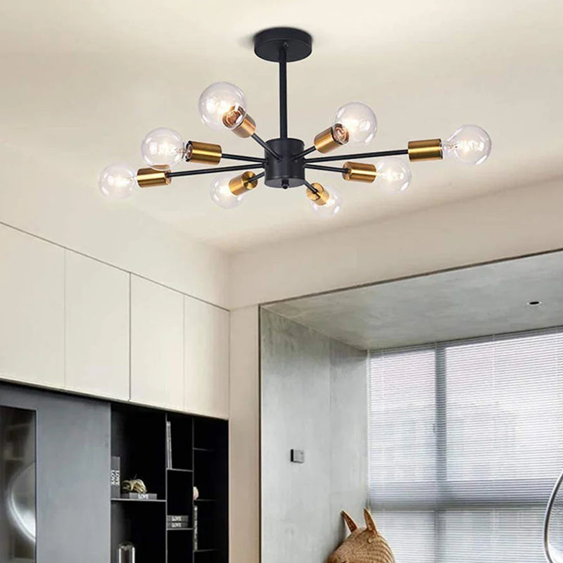 Axyaa Wrought Iron LED Ceiling Chandelier Modern Vintage Lighting