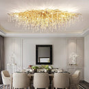 Axyaa Modern Crystal LED Chandelier, Nordic Luxury Ceiling Lamp for Living Room