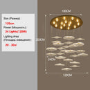 Axyaa Modern LED Lotus Leaf Chandelier with Remote for Apartment Staircase
