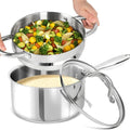 Axyaa Stainless Steel Soup Pot with Steamer Set - Stovetop Compatible