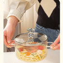 Axyaa Glass Soup Pot with Lid, High Temp Resistant, Induction Kitchen Pan