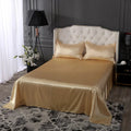 Axyaa Silky Satin Queen Bed Sheet Set Luxury Solid High End Rayon Sheets