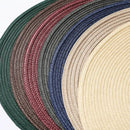 Axyaa Round Braided Cream Placemats for Dining Table - Set of 6