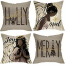 Axyaa African American Angel Christmas Decoration Pillowcase