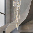 Axyaa Crystal Chandelier Stair Pendant Lamp Living Room Pendant Lights