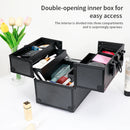 Axyaa 4-Tier Extra Large Makeup Train Case, Lockable Travel Cosmetic Organizer