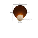 Axyaa LED Pull Chain Wall Light: Yellow Cave Stone Wood Wabi Sabi Design
