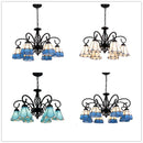 Axyaa Tiffany-Style Stained Glass Chandelier for Home Decor Lighting
