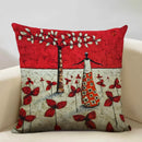Axyaa African Oil Painting Art Pillow Case 45x45cm Linen Cushion Cover