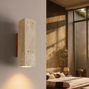 Axyaa Square Stone LED Wall Lamp Modern Nordic Yellow Travertine Wabi Sabi