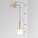 Axya Glass Ball Wall Lamp: Modern Black Bedside Lighting for Bedroom, Bathroom, Restaurant Decor