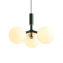 Axyaa Modern White Glass Chandelier LED Suspension Lamp