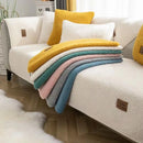 Axyaa Plush Lamb Wool Sofa Cover: Soft, Warm, Non-Slip Slipcover for Modern Living Room
