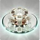 Axyaa Luxury Crystal Round LED Ceiling Light for Hallway and Kitchen