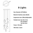 Axyaa Round Copper LED Chandeliers - Luxury Villa Lighting Fixtures