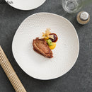 Axyaa White Ceramic Deep Plate: Restaurant Salad Dessert Pasta Molecular Cuisine Specialty Tableware