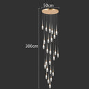 Axyaa Crystal Chandelier Stair Pendant Lamp Living Room Pendant Lights Interior Lighting
