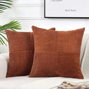 Axyaa Boho Patchwork Corduroy Striped Throw Pillow Covers for Home Decor
