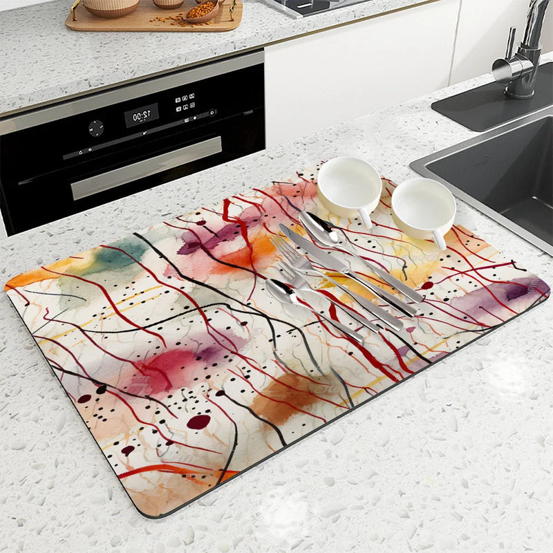 Axyaa Diatom Mud Kitchen Drain Pads: Absorbent Tableware Mat for Coffee Machine & Bowls