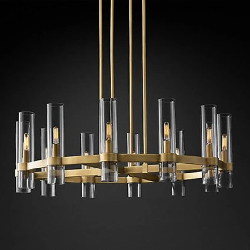 Axyaa Chrome E14 LED Chandelier with Clear Glass Shades