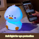 Axyaa Duck Patting Silicone Night Light for Kids Bedroom Decor & Sleep, Rechargeable LED Lamp