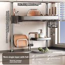 Axyaa Over Sink Dish Drying Rack & Organizer Shelf - Adjustable Multifunctional Storage