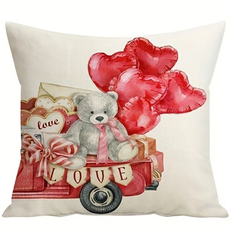 Axyaa Love Balloon Bear Decorative Pillowcase for Home Sofa Cover
