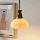 Axyaa Ceramic Wood LED Pendant Lights - Modern Hanging Lamp for Home Decor