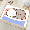 Axyaa Cute Peach Mochi Print Entrance Door Mat - Kawaii Room Decoration