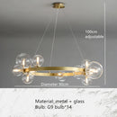 Axyaa Glass Ball LED Chandeliers: Modern Living Room Pendant Lamps, Black Gold Hanging Light Fixtures