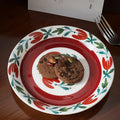 Axyaa Floral Ceramic Plate: Retro Round Breakfast, Vegetable, and Dessert Plate