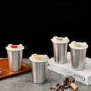Axyaa Stainless Steel Coffee Mug with Lid, 400ml Water Cup, Leak Proof & Portable