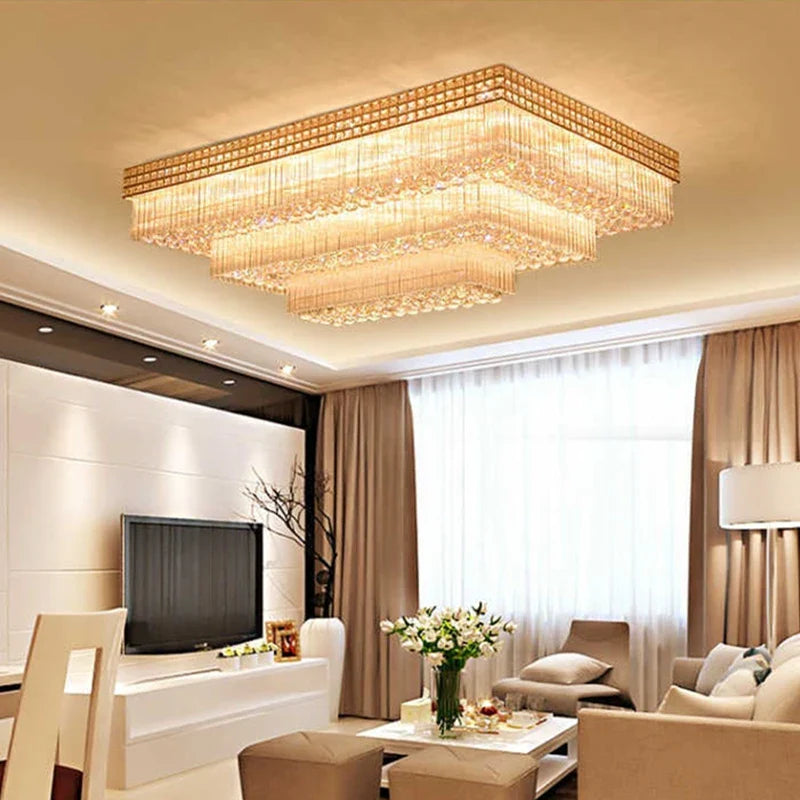 Axyaa Crystal LED Chandelier: Elegant Lighting for Home, Hotel, Kitchen, Bedroom