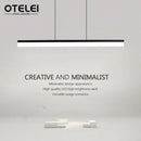 Axyaa LED Office Pendant Light: Modern Strip Aluminum Acrylic Chandelier for Living Room